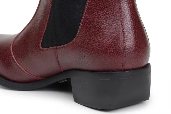 'Francesca' women's pull-on bootie by Ahimsa - burgundy Quiet Sole