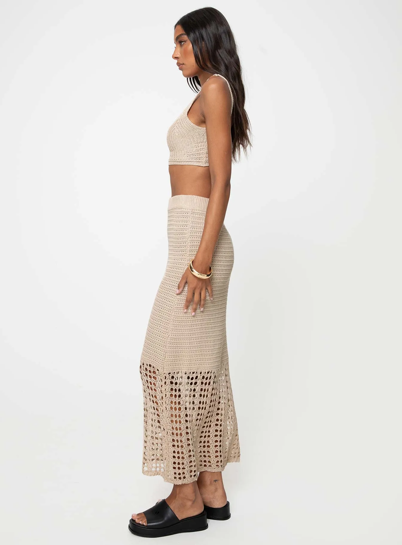 Sandie Knit Set Beige Velvet Finish Quick Fit