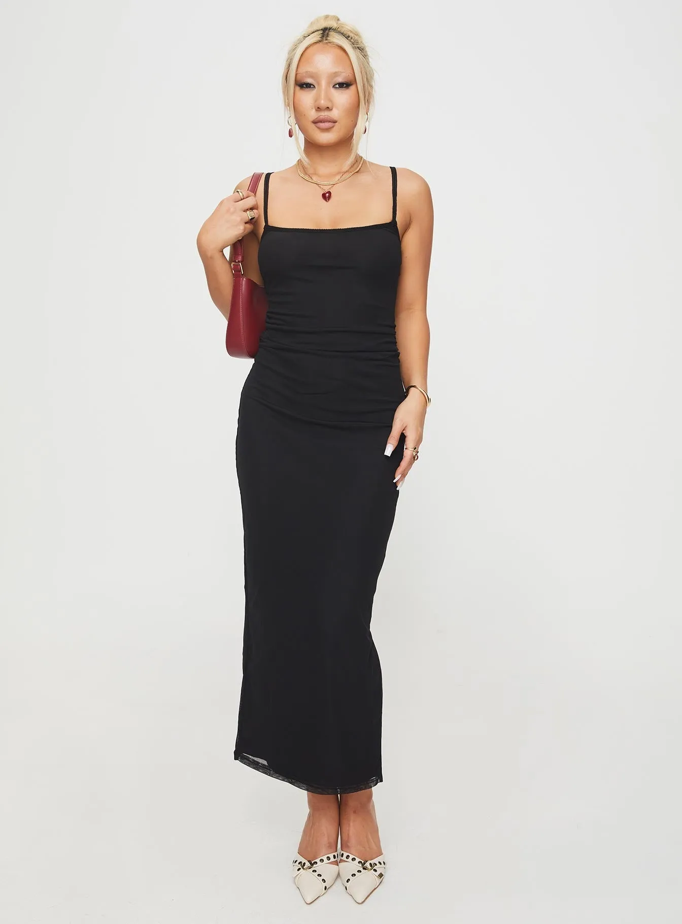Airy Layer Apolline Maxi Dress Black