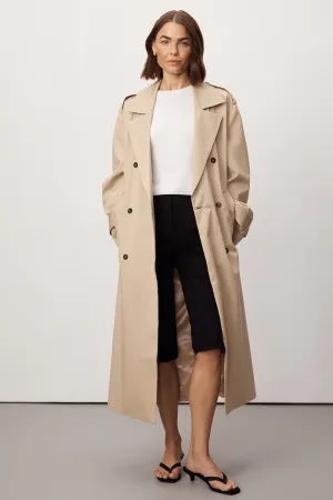 GABRIEL NATURAL BELTED TRENCH COAT Neutral Street Style