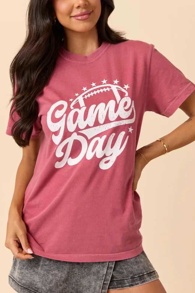 Game Day Script Crimson Graphic Tee SALE Streetwear attitude SustainableManufacturing