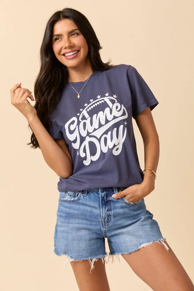 Game Day Script Navy Graphic Tee SALE sporty wear