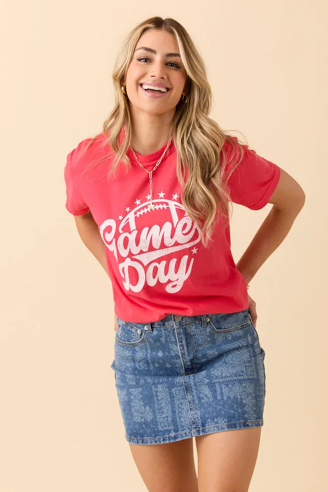 AllDay Comfort Game Day Script Paprika Graphic Tee SALE