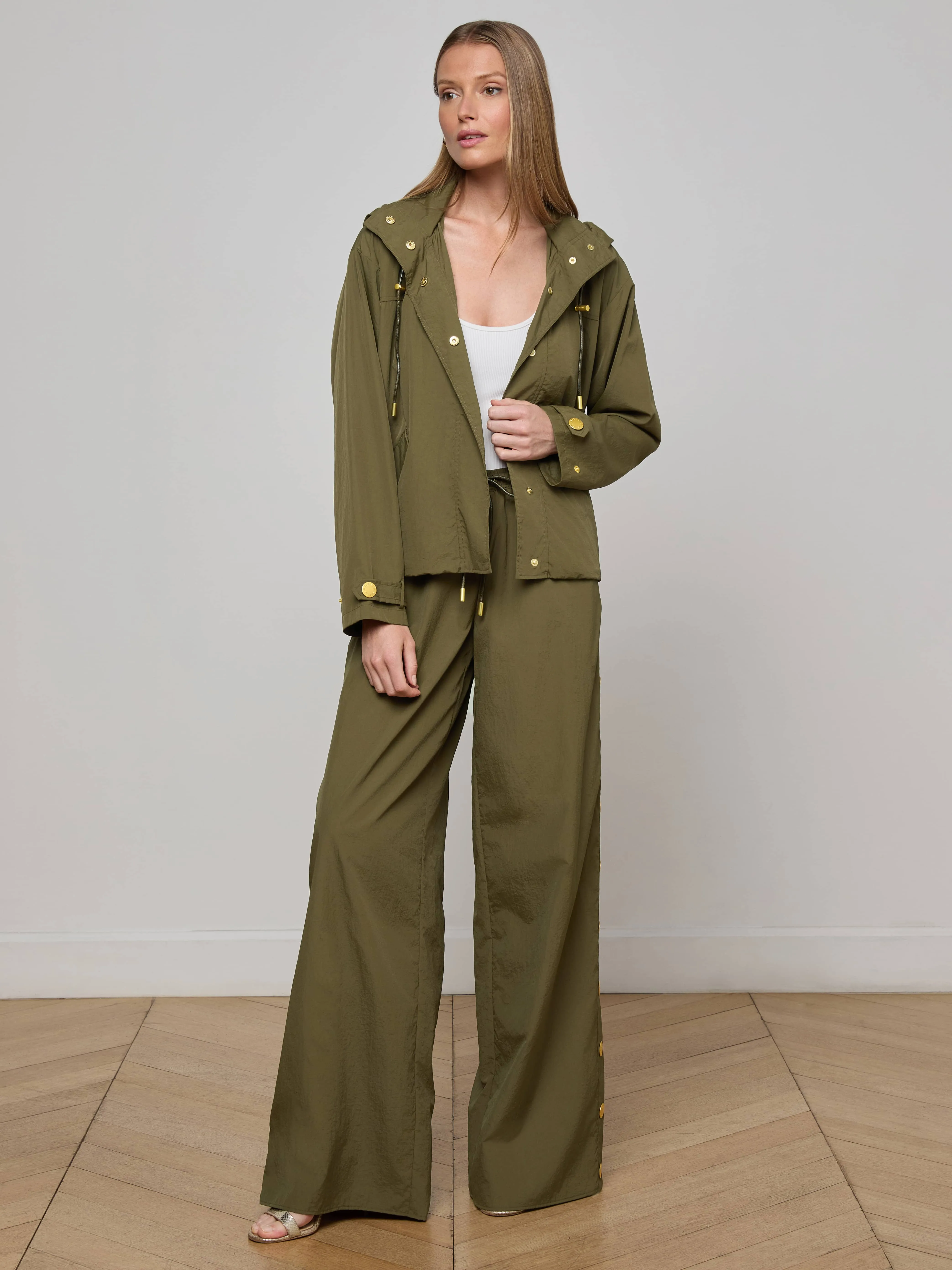 Geovana Hooded Windbreaker Hydrophobic Treatment Low Bulk High Warmth