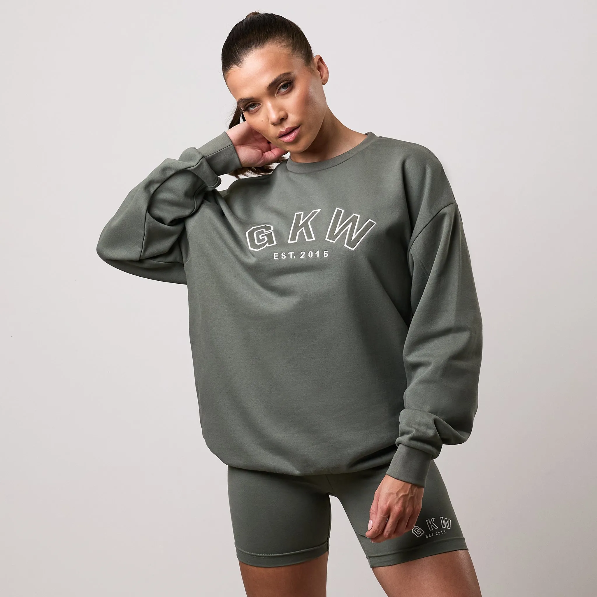 Cozy All Day GKW Oversized Crew - Dusk Green
