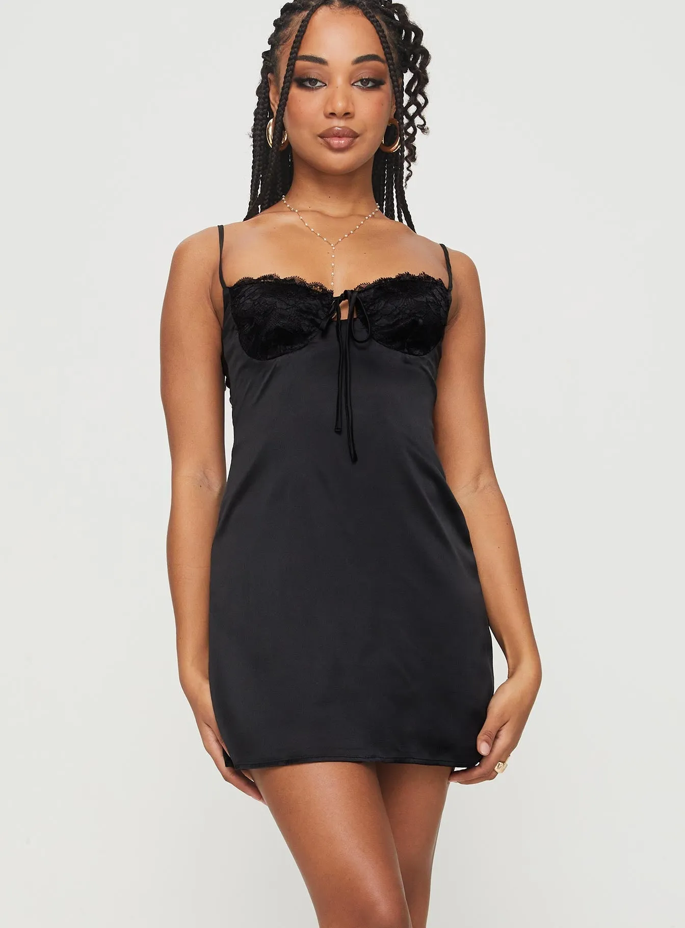 Low Key Chill Piece Glitterberry Mini Dress Black