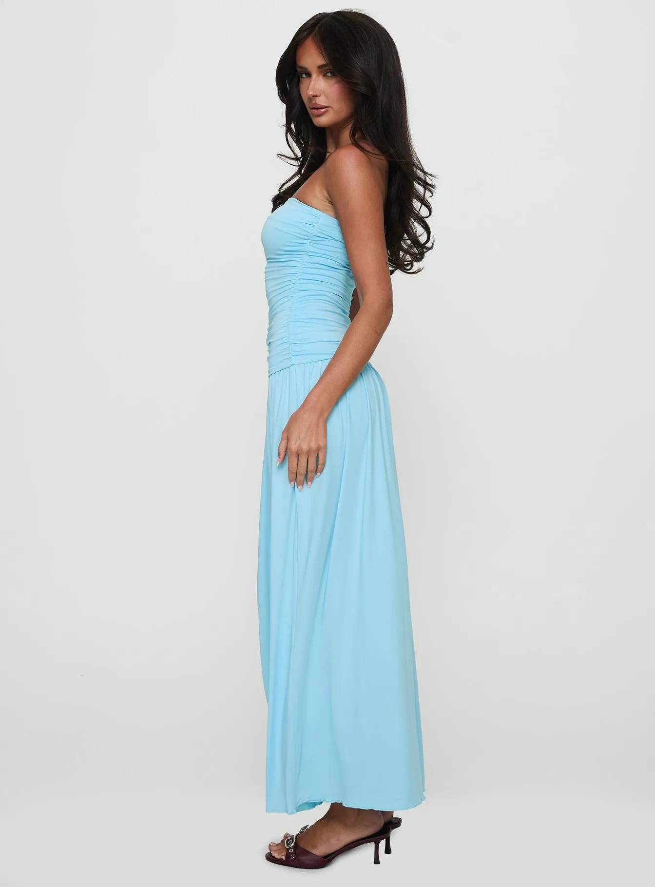 Daytime Look Glorie Strapless Maxi Dress Light Blue