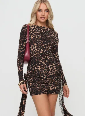 Easy and Effortless Art Inspired Glory Mini Dress Leopard