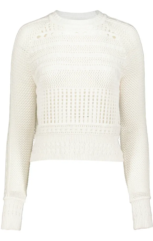 NonRestrictive Cuff Design Good Sport Pointelle Sweater