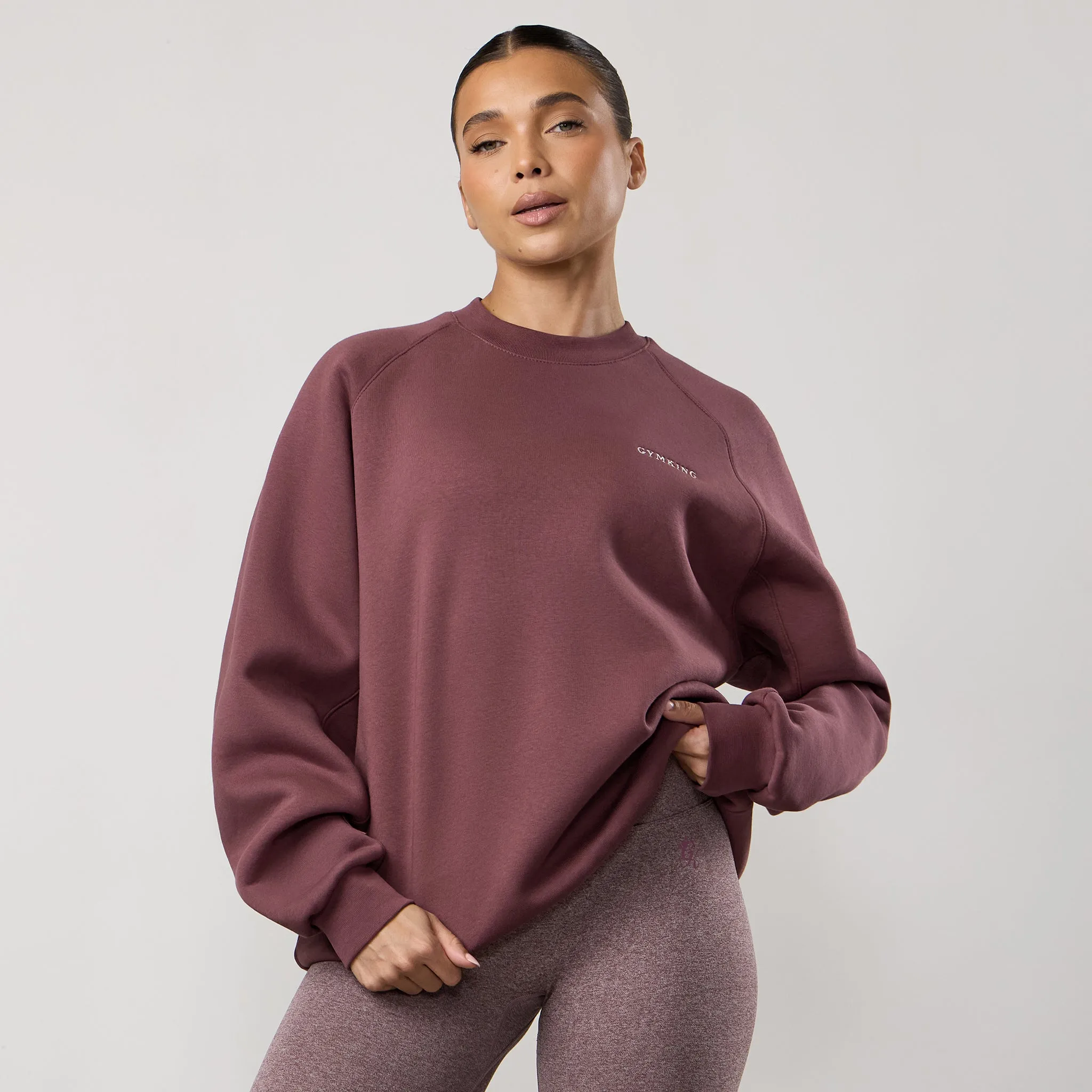 Gym King 365 Raglan Sleeve Crew - Grape Timeless Active Active Fit