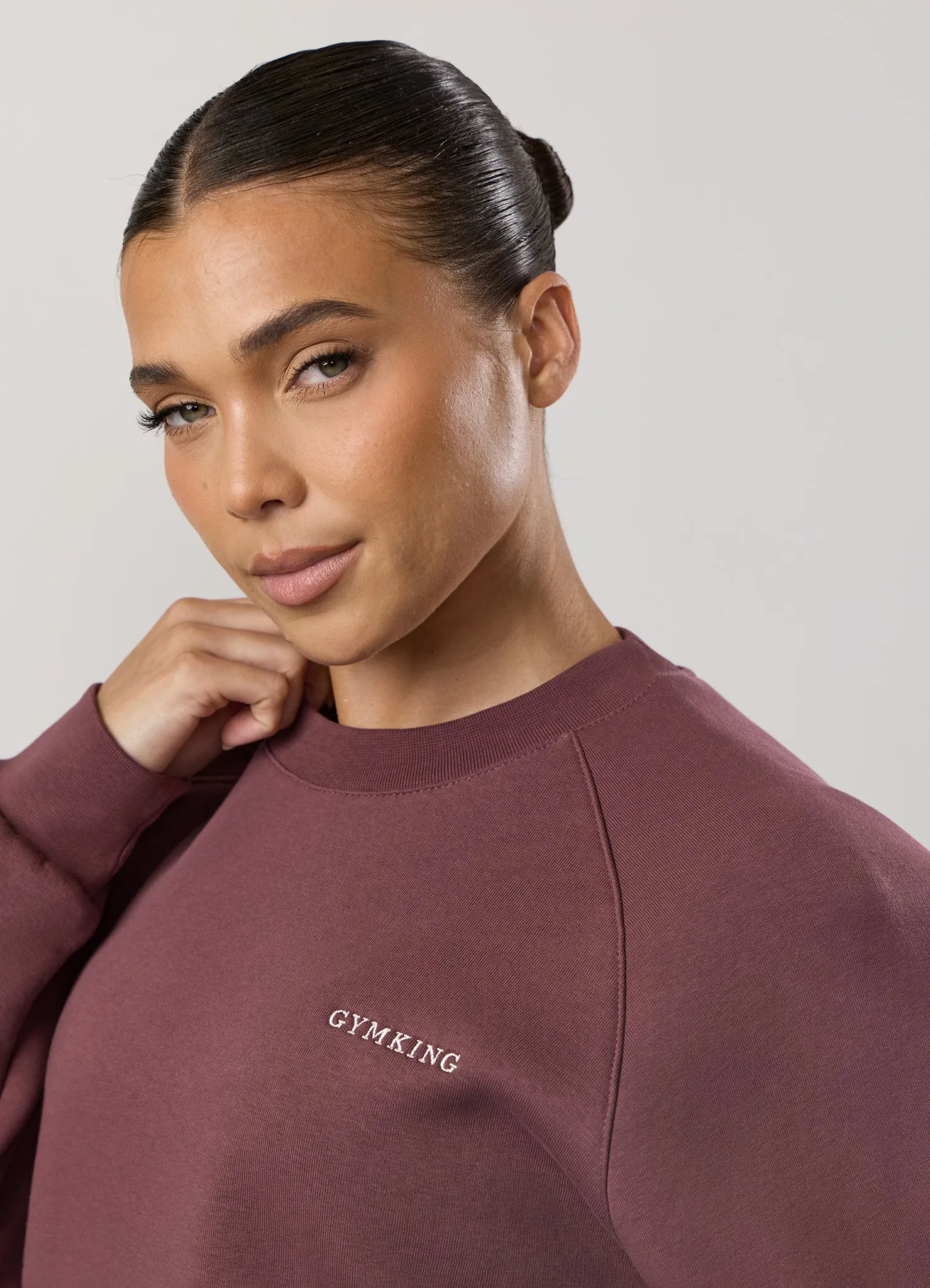 Odor-resistant Comfort Layering Gym King 365 Raglan Sleeve Crew - Grape