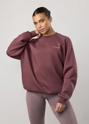 Gym King 365 Raglan Sleeve Crew - Grape Hiking Suitable