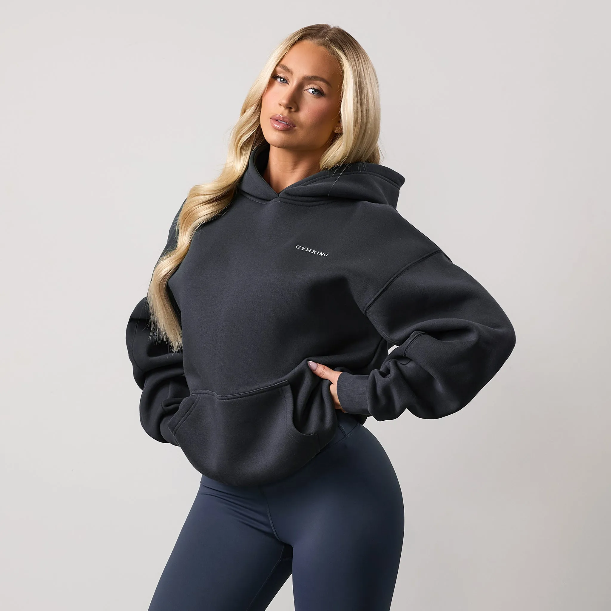 Travel Sporty shrink-resistant Gym King 365 Relaxed Fit Fleece Hood - Midnight Blue