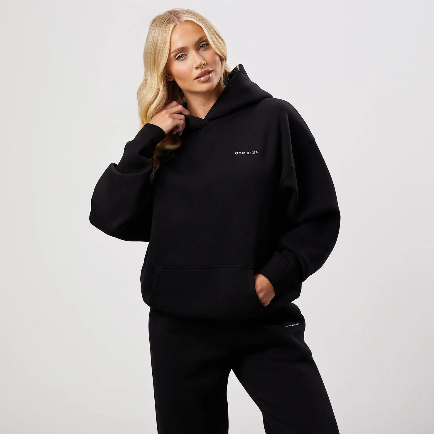 Gym King 365 Relaxed Fit Fleece Hoodie - Black Comfy Outerwear