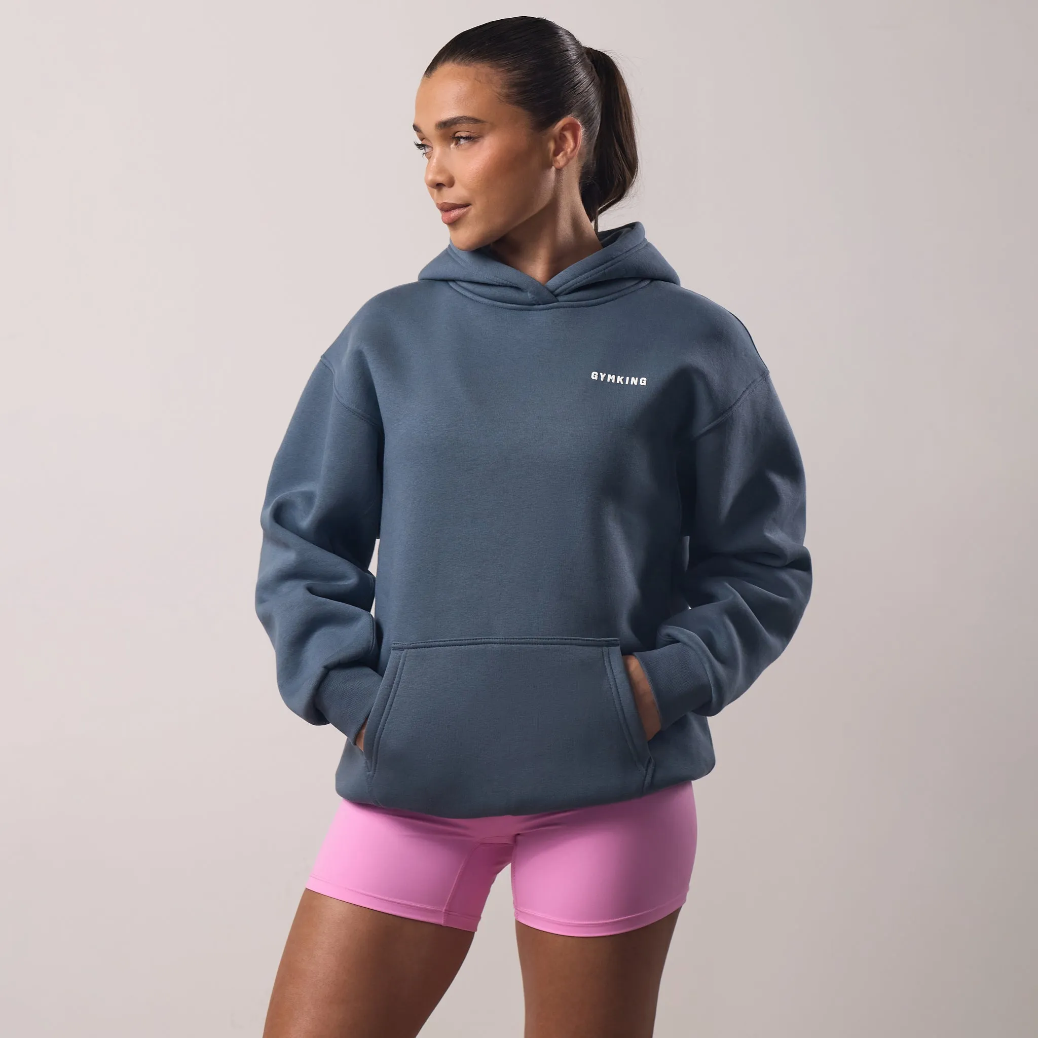 Simple Layer Snug Fit Gym King Challenge Relaxed Fit Hood - Storm Blue