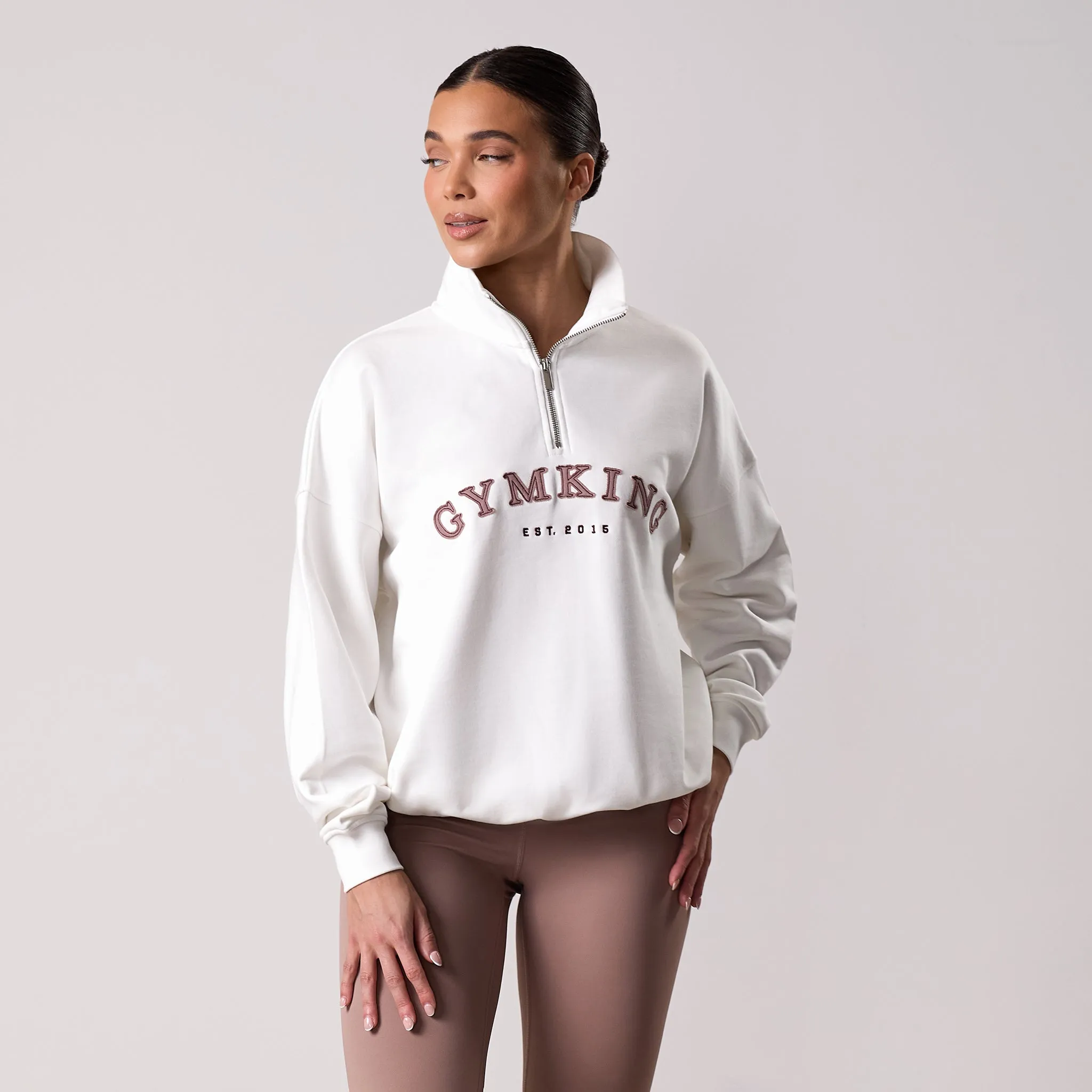 product anti odor freshness Gym King Compose 1/4 Zip Funnel - Cream