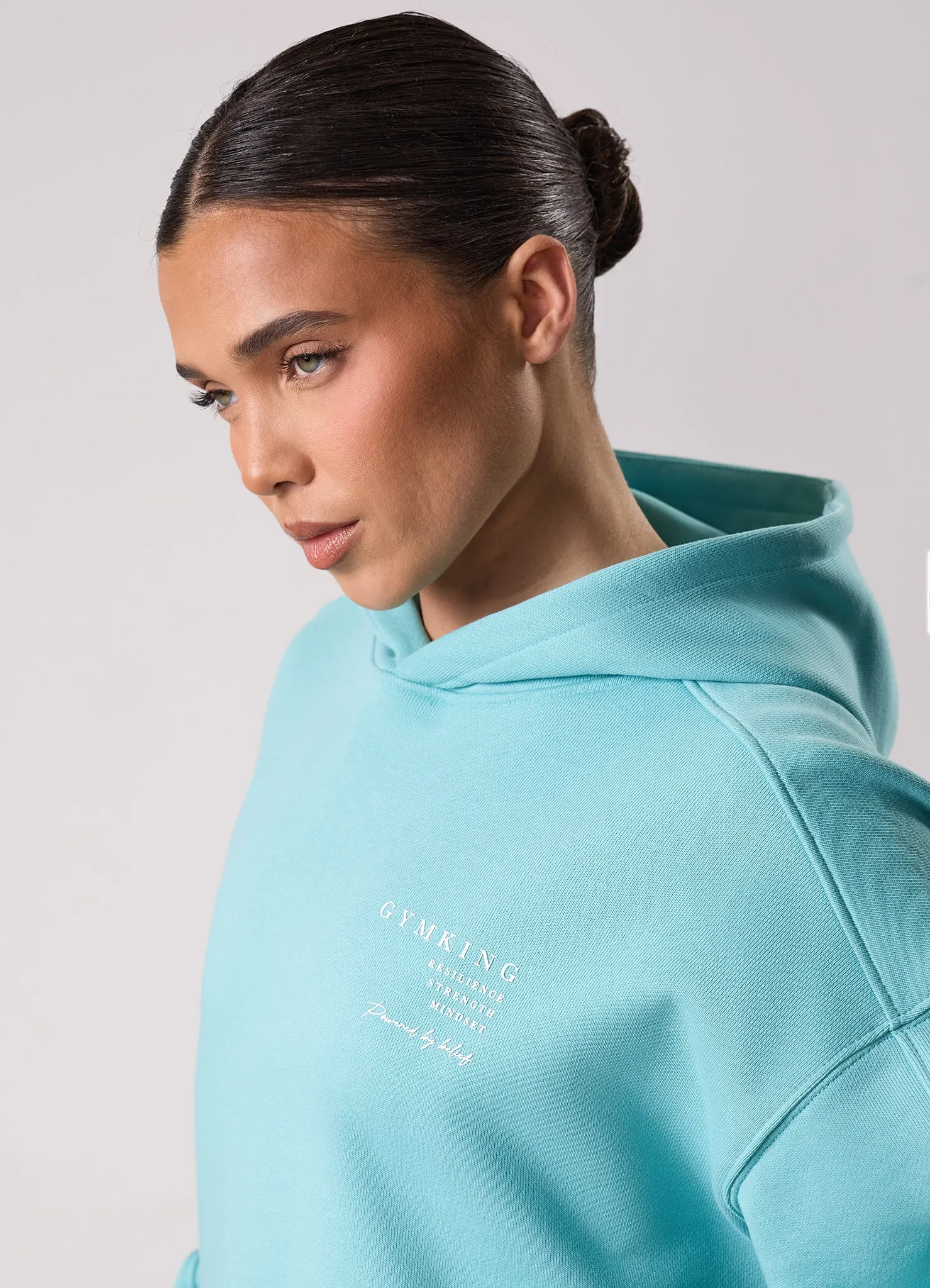 Gym King Define Oversized Hood - Aquatic Blue Comfy Wear