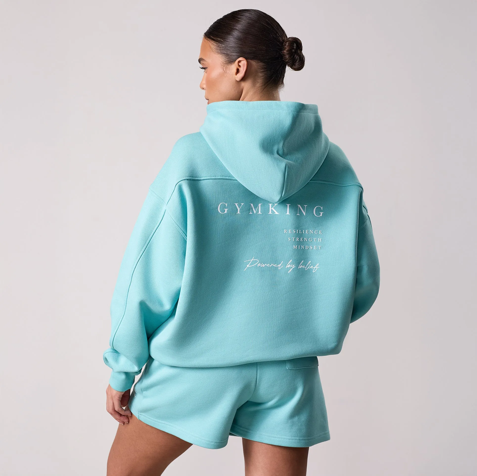 Short Gym King Define Oversized Hood - Aquatic Blue