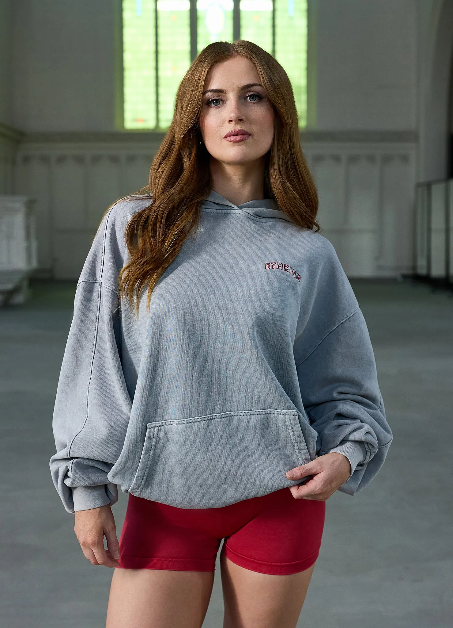 Weekend Relaxed Cozy Fashion Gym King Limitless Oversized Hood - Washed Light Grey