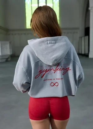 Cold-Weather Wear adults' Gym King Limitless Oversized Hood - Washed Light Grey