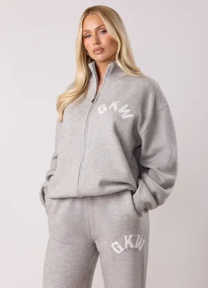 product innovation potential Gym King Restore Knit Full Zip Funnel - Light Grey Marl
