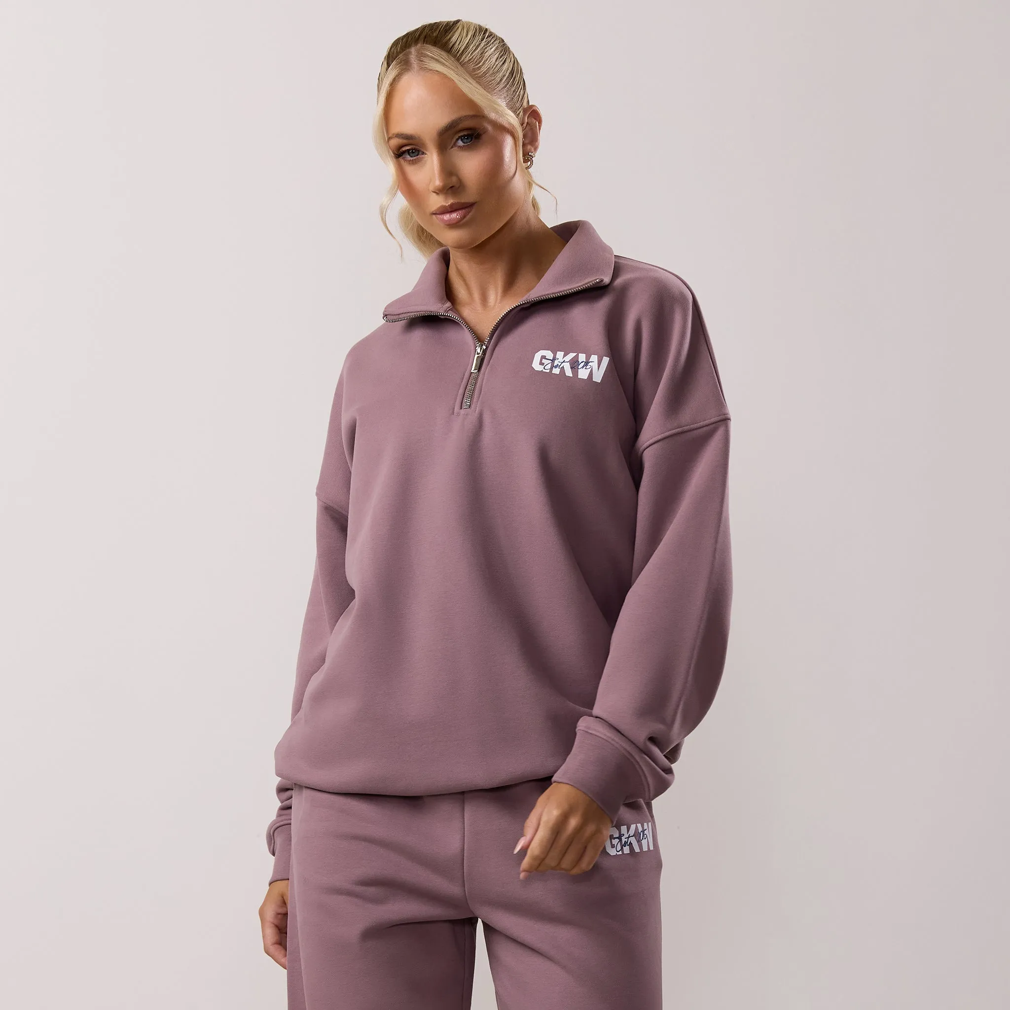 Gym King Revive Peached 1/4 Zip Funnel - Purple Fog skiing suitable