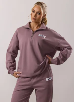 product comparison Gym King Revive Peached 1/4 Zip Funnel - Purple Fog