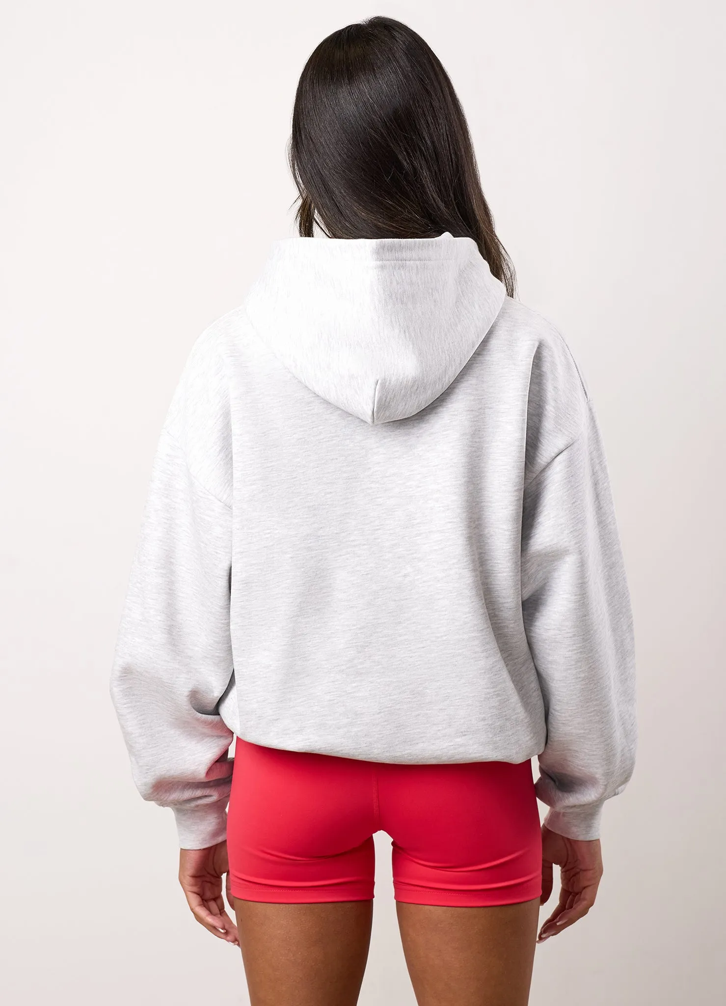 Fashionable Hoodie Gym King Shadow Oversized Hood - Snow Marl