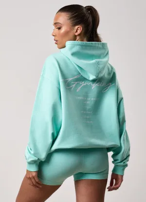 Eco Friendly Gym King Washed Reset Oversized Hood - Deep Aqua