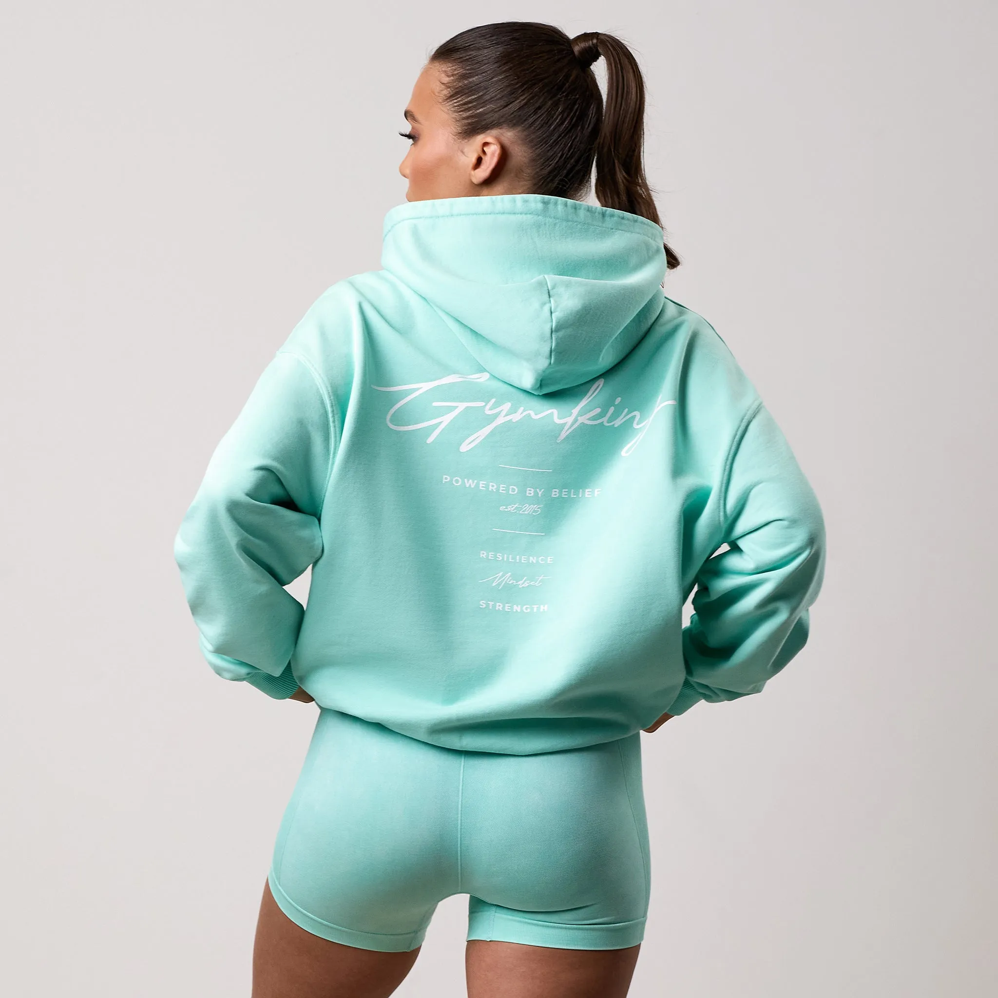 Athletic Gym King Washed Reset Oversized Hood - Deep Aqua