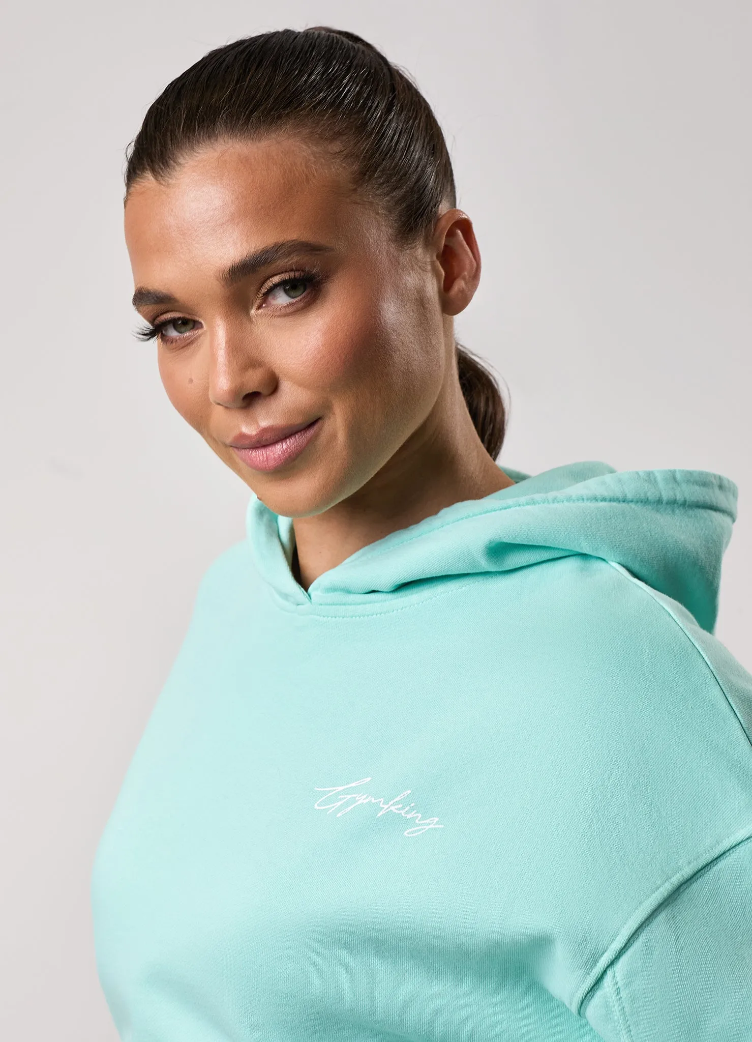 family wear Gym King Washed Reset Oversized Hood - Deep Aqua