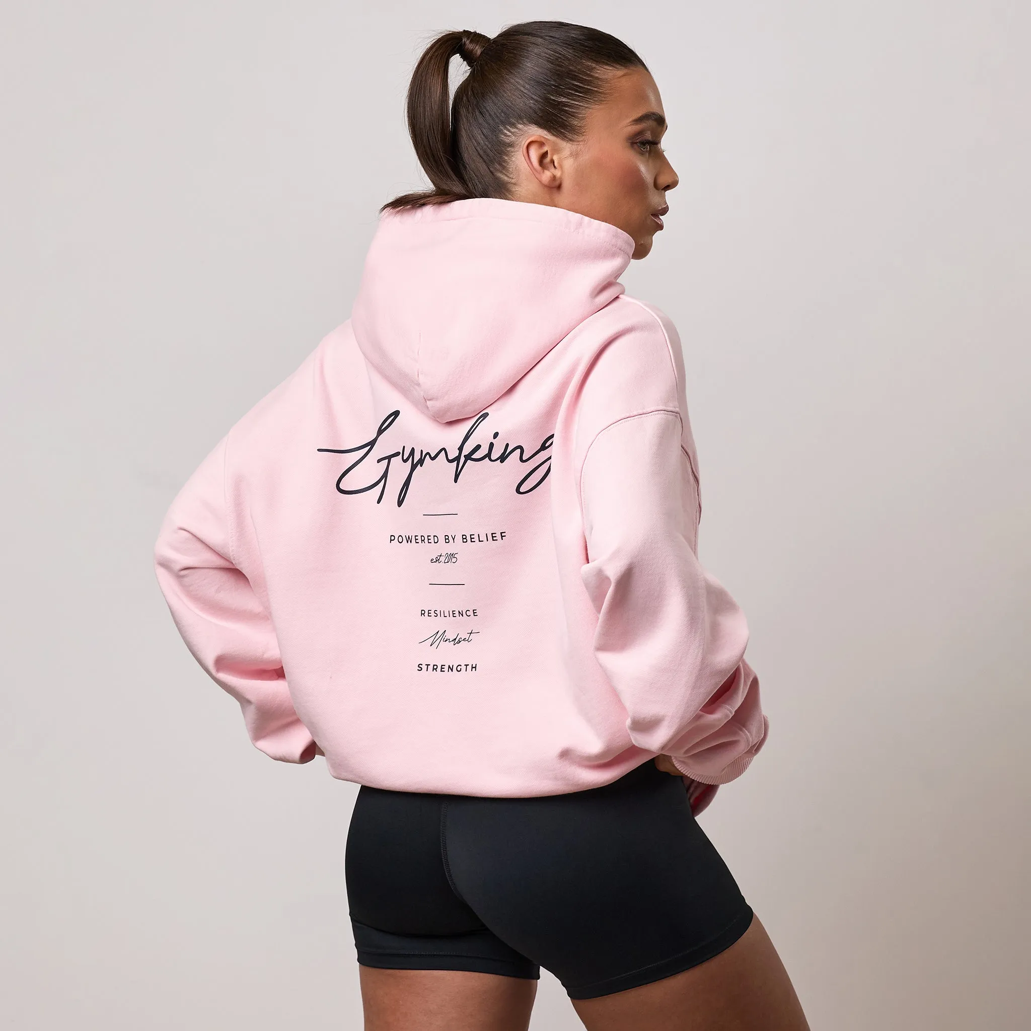 Unisex Comfort product gift worthiness Gym King Washed Reset Oversized Hood - Pale Mauve