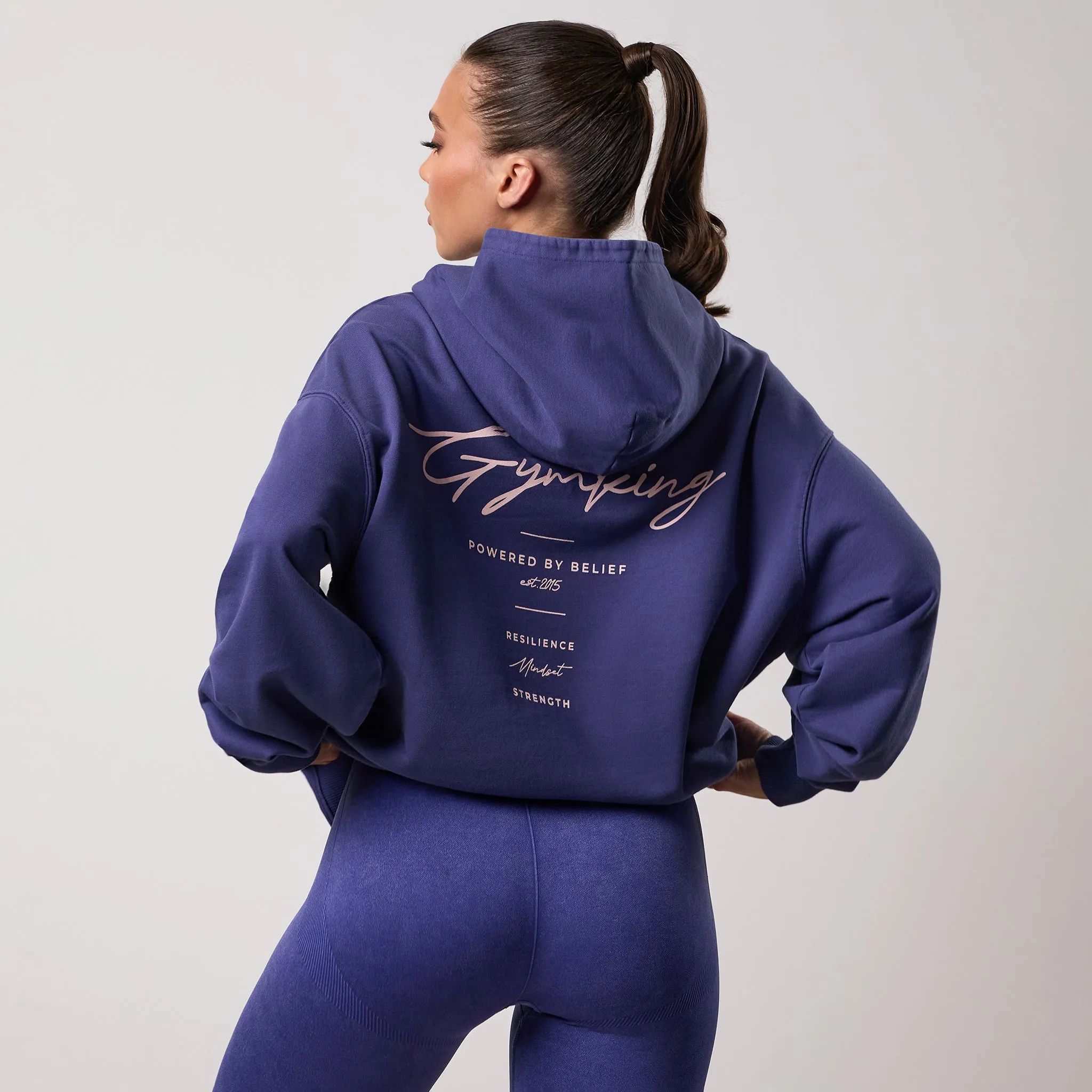 Gym King Washed Reset Oversized Hood - Starlight Blue Sporty Style Urban Relaxed