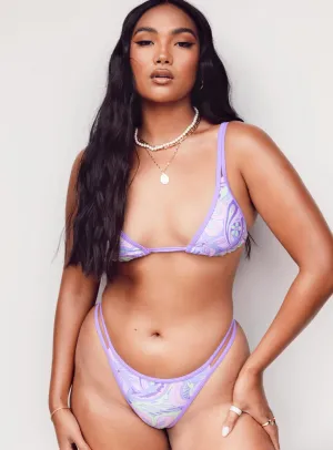 Hailey Bikini Top Purple Multi Rash Guard Technology