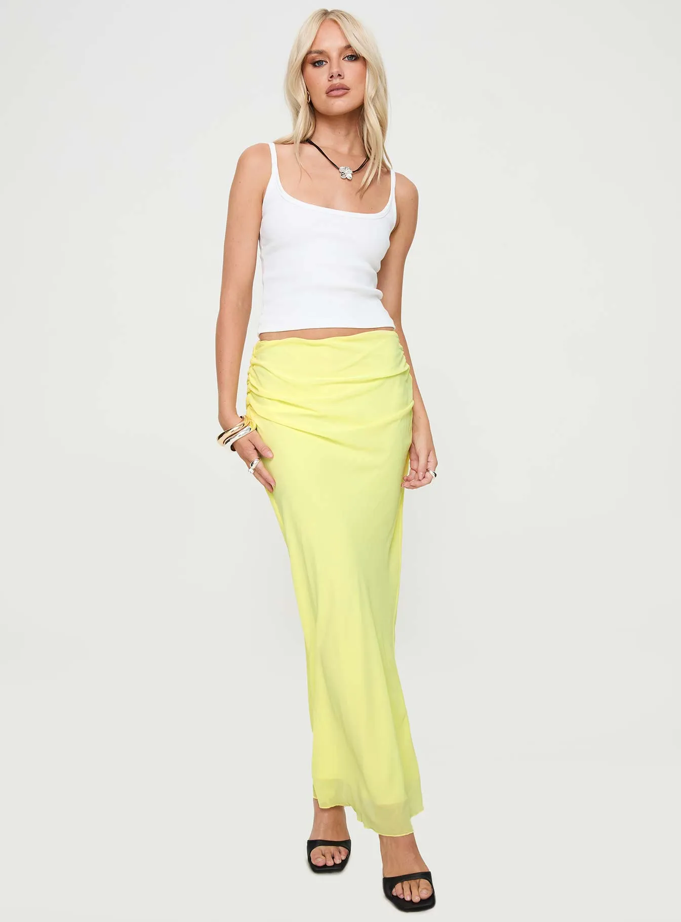 Holiday Travel Day Wear Herrera Maxi Skirt Yellow