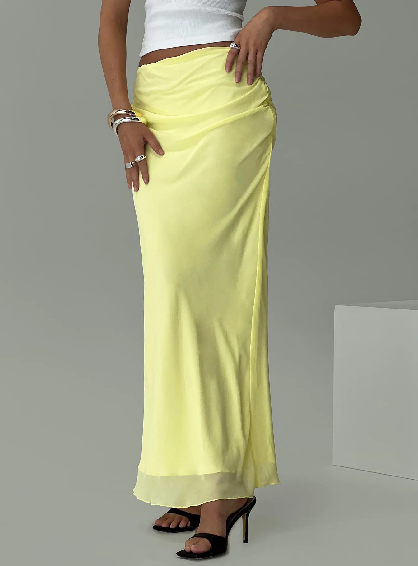 Clean Fit Herrera Maxi Skirt Yellow