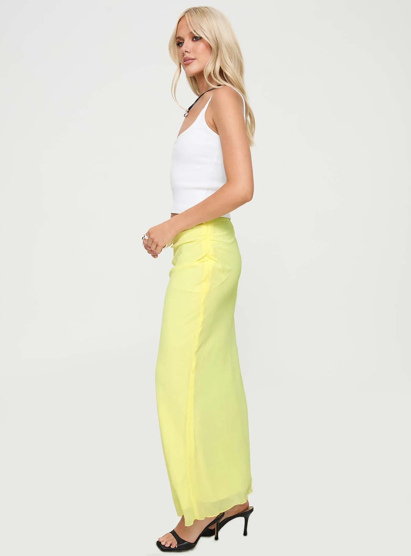 Herrera Maxi Skirt Yellow Crossback Strap Sustainable