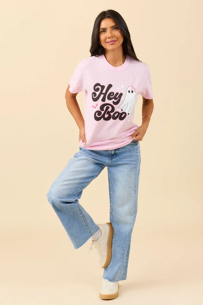 EasyCare Fabric No Shrink Fabric Hey Boo Light Pink Graphic Tee SALE