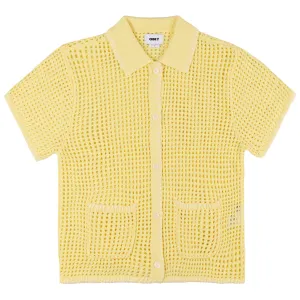 Obey Womens Pilar Crochet S/S Yellow Pear Layer Safe