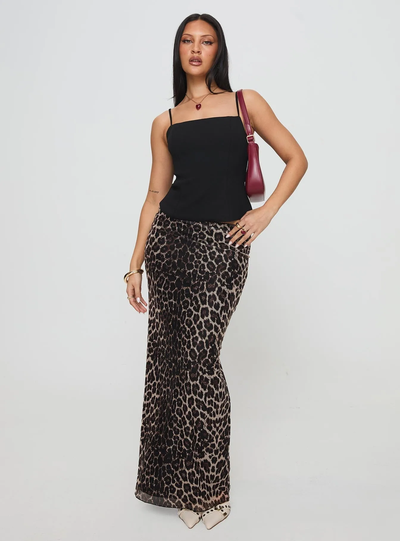 Easy Comfort Ergo Maxi Skirt Leopard Tall