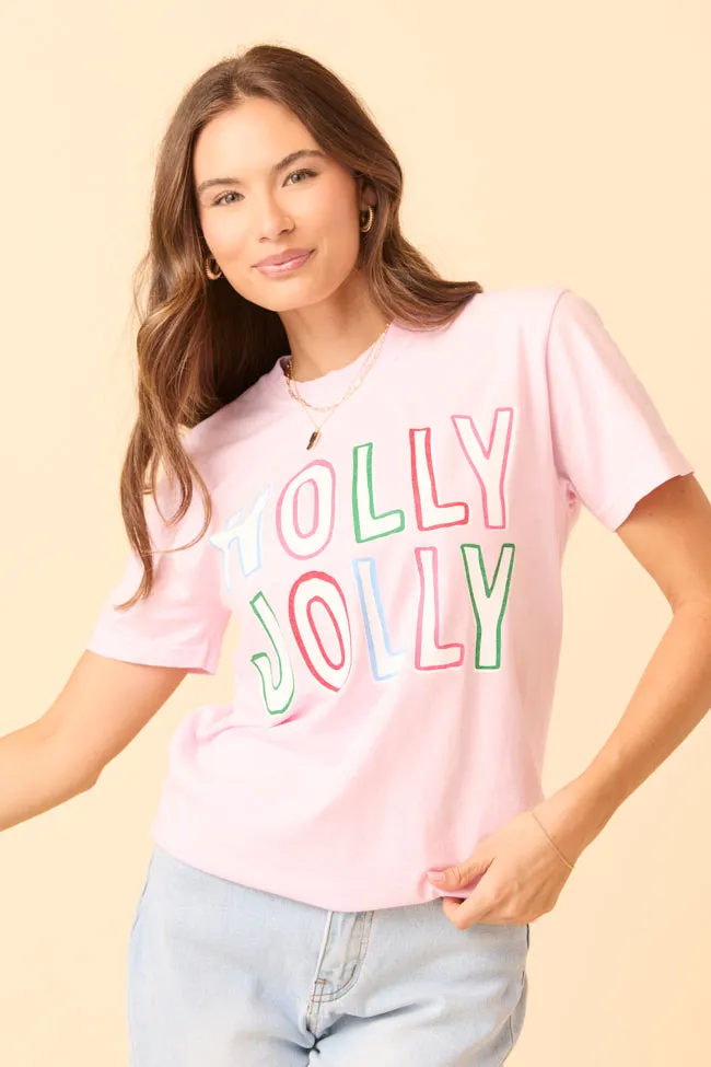 Versatile Option Holly Jolly Light Pink Graphic Tee