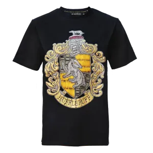 Hufflepuff Embroidery Print T-Shirt All Purpose Wear Comfortable texture