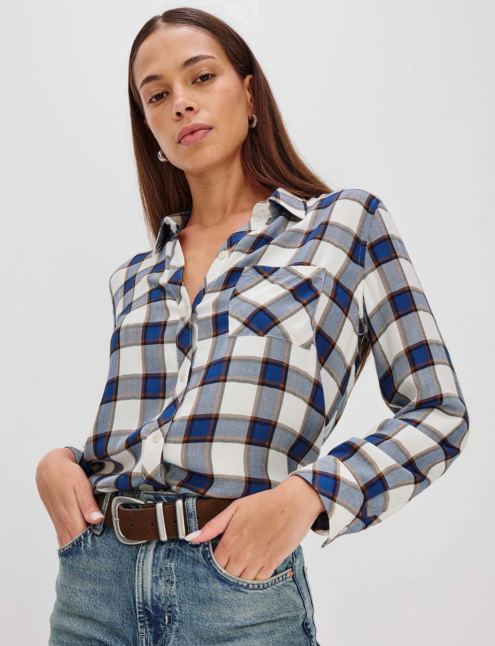 Hunter Plaid Flannel, Golden Cobalt birthday party