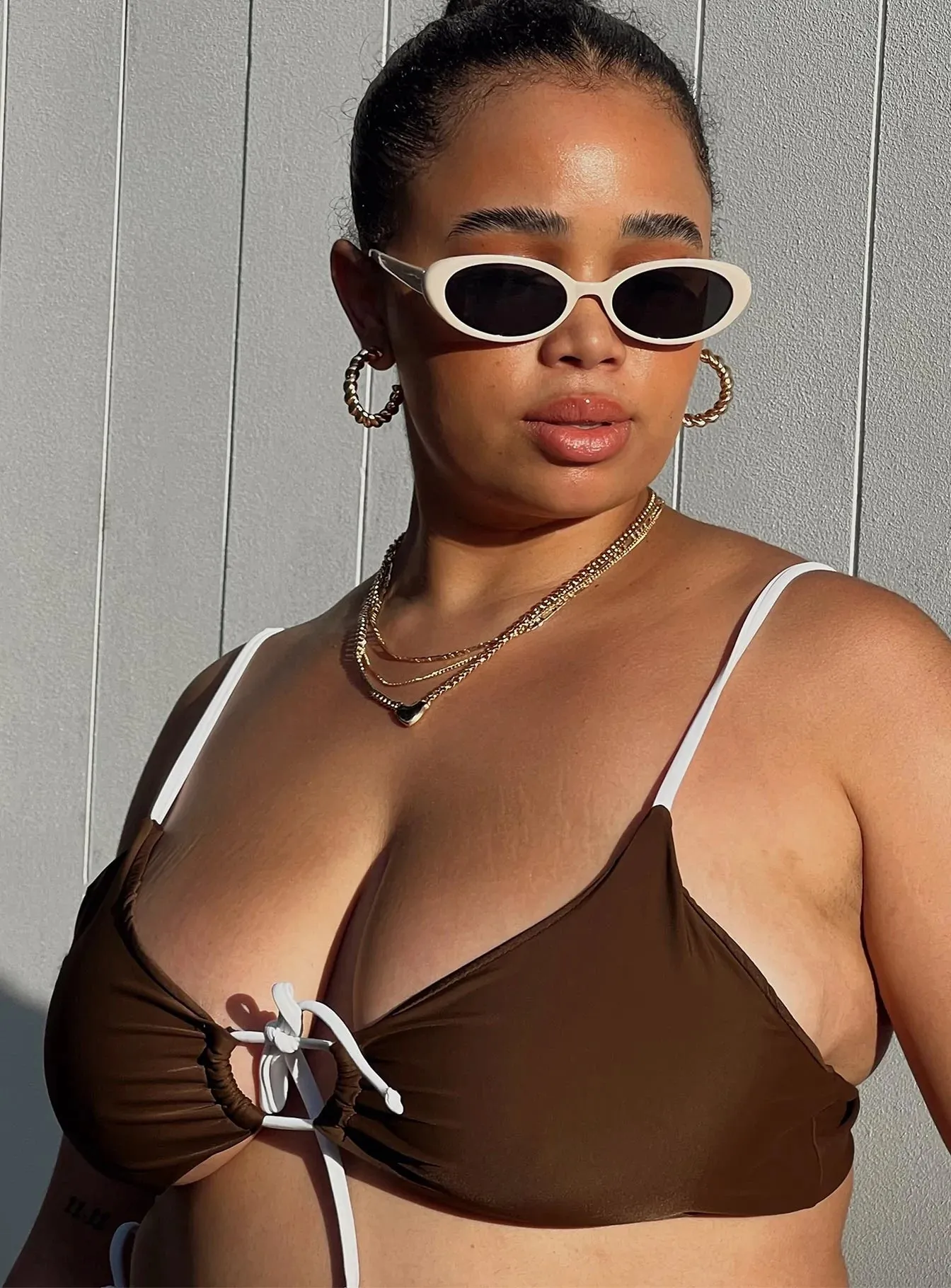 Janey Bikini Top Brown Curve Easy Breezy