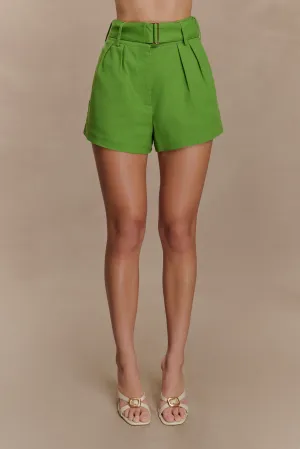 Scout Linen Belted Shorts - Green Ultra Soft Waistband Youth fashion