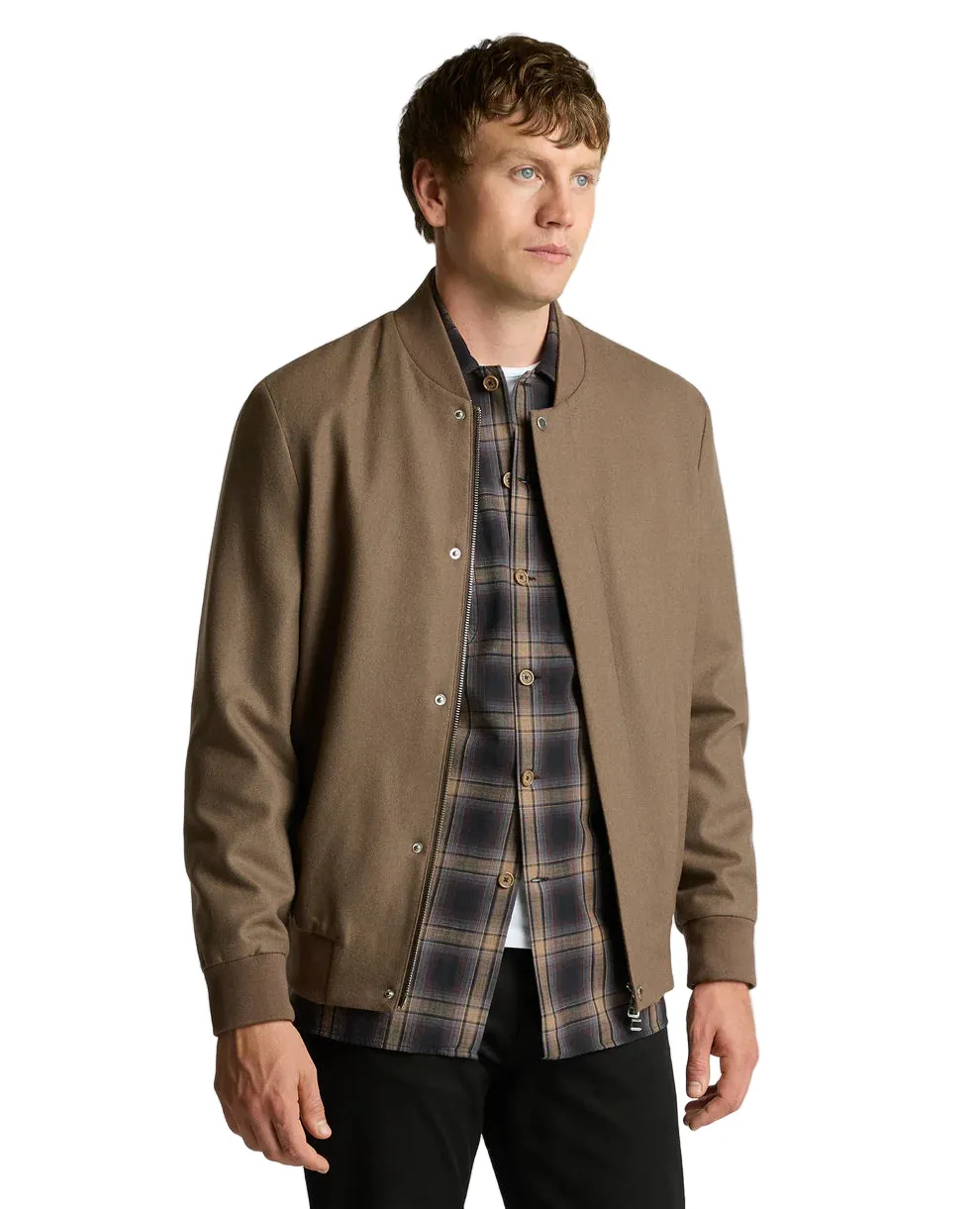 ID25582-Remus Taupe Bomber Jacket NonRestrictive Movement Design Collapsible Packable Design