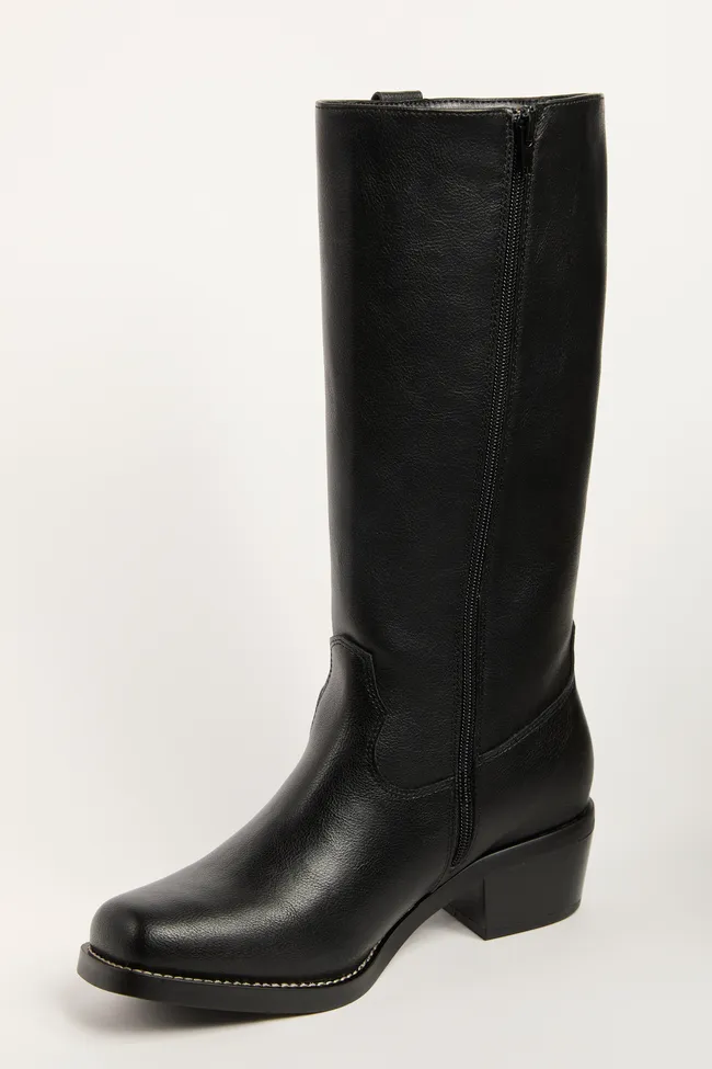 Rugged Look Duston Black Pull On Boots