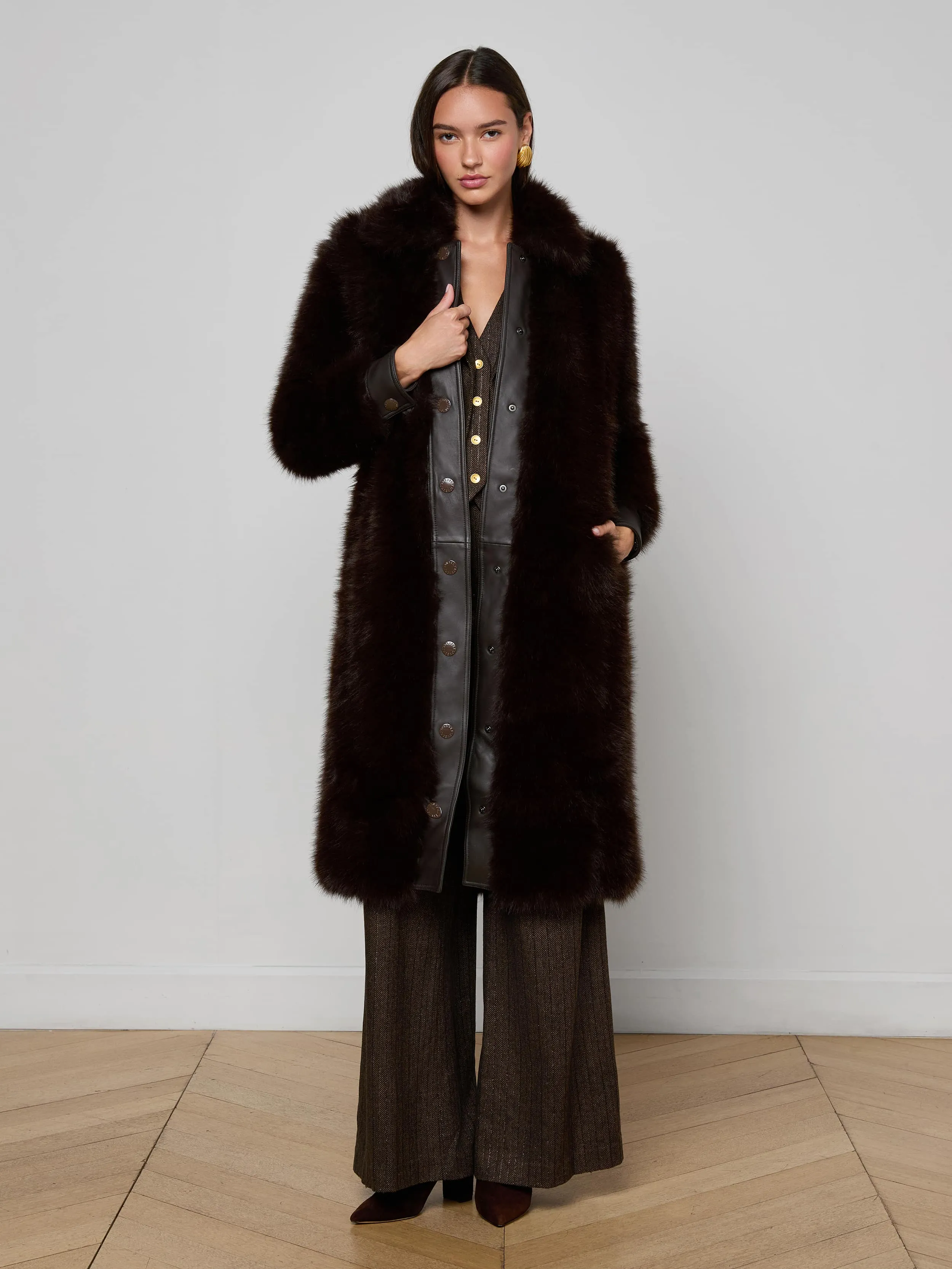 Seamless construction Irisa Faux Fur Coat