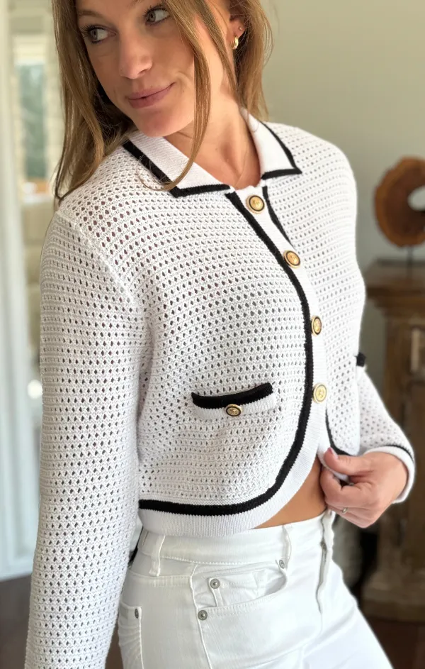 Low Maintenance Fibers Jackie Crop Cardigan