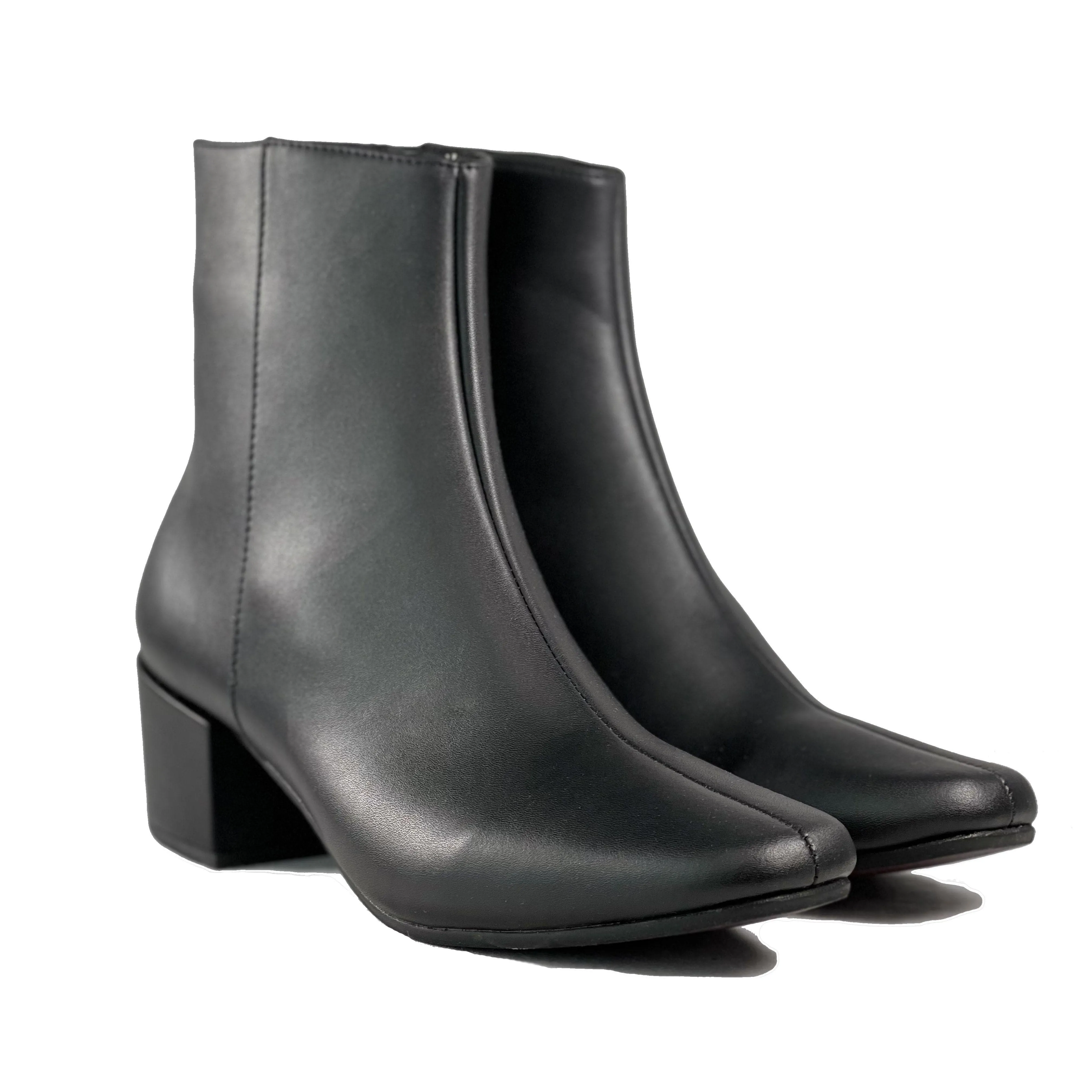 'Jacqui' vegan-leather ankle boot by Zette Shoes - black Rugged Built Cold Climate Odor Resistant